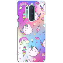Чехол Unicorn на OnePlus 8 Pro – Радуга и Единорог