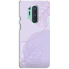 Чохол квітковий дизайн для OnePlus 8 Pro – Монстера фіолетова