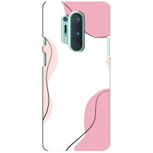 Чохол квітковий дизайн для OnePlus 8 Pro – Рожевий фон