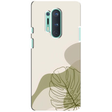 Силконовий чохол з принтом в квітах на OnePlus 8 Pro – Монстера зелена