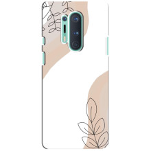 Силконовий чохол з принтом в квітах на OnePlus 8 Pro – Нюдовий дизайн