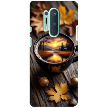 Чохол з унікальним дизайном 'Осінь з кавою' для OnePlus 8 Pro – Темна кава