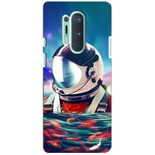 Силиконовый Чехол с принтом "Космонавты" на OnePlus 8 Pro (Космонавт в воде)