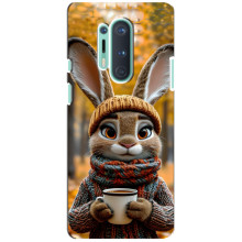 Друкований чохол 'Звірята з кавою' для OnePlus 8 Pro – Зайчик з кавою