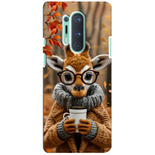 Друкований чохол 'Звірята з кавою' для OnePlus 8 Pro – Жираф з кавою