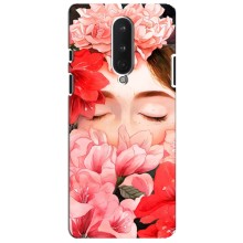 Чехлы (ART) Цветы на OnePlus 8 (VPrint) (Глаза в цветах)