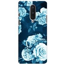 Чехлы (ART) Цветы на OnePlus 8 (VPrint) (Голубые Бутоны)