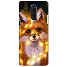 Чехлы с картинкой Лисички для OnePlus 8 (VPrint) (Лисичка в гирляндах)