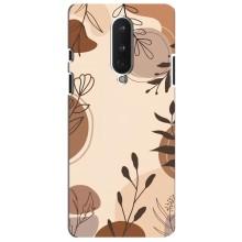 Чехол с цветочным принтом на ВанПлас 8 – Коричневые цветы