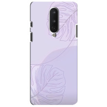 Чохол квітковий дизайн для OnePlus 8 – Монстера фіолетова