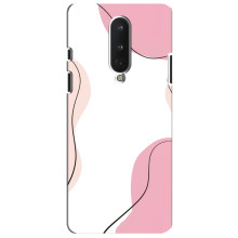 Чохол квітковий дизайн для OnePlus 8 – Рожевий фон