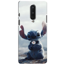 Чохол з малюнком Стіч для OnePlus 8 – Стіч з квіткою