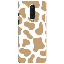 Чехол с принтом коровы на ВанПлас 8 – Бежевый принт