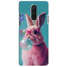 Чехол с принтом стильные животные для ВанПлас 8 – Кролик в очках