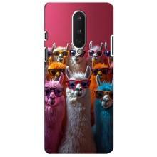 Чехол с принтом стильные животные для ВанПлас 8 – Ламы в очках