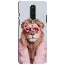 Чехол с принтом стильные животные для ВанПлас 8 – Лев в очках