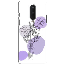 Силиконовый чехол с принтом в цветах на OnePlus 8 – Фиолетовый букет