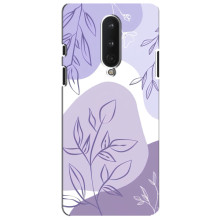 Силиконовый чехол с принтом в цветах на OnePlus 8 – Фиолетовый дизайн