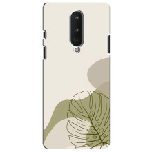 Силиконовый чехол с принтом в цветах на OnePlus 8 – Монстера зелёная