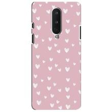 Чохол з розовим принтом для OnePlus 8 – Сердечки на рожевому