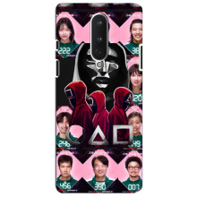 Чехол Гра в кальмара для OnePlus 8 – Персонажи игры кальмара