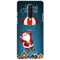 Чехол с зимним принтом для ВанПлас 8 (Дед Мороз)