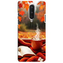 Чехол с уникальным дизайном «Осень с кофе» для OnePlus 8 – Кофе и дождь