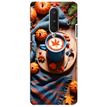Чехол с уникальным дизайном «Осень с кофе» для OnePlus 8 – Кофе и тыквы
