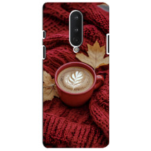 Чехол с уникальным дизайном «Осень с кофе» для OnePlus 8 – Кофе на пледе