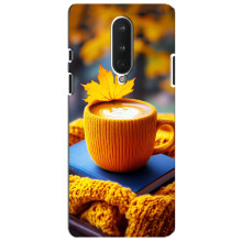 Чехол с уникальным дизайном «Осень с кофе» для OnePlus 8 – Кофе с жёлтым
