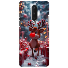 Яркий чехол для OnePlus 8 с Зимними Оленятами – Олень среди подарков