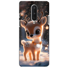 Яркий чехол для OnePlus 8 с Зимними Оленятами – Оленёнок