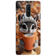 Печатный чехол «Зверята с кофе» для OnePlus 8