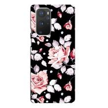 Чохли з квітами для OnePlus 9 Pro (VPrint) (Квіти на чорному)