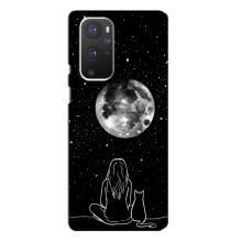 Чехол с рисунком кот на OnePlus 9 Pro – Девушка с котом