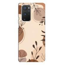 Чехол с цветочным принтом на ВанПлас 9 Про – Коричневые цветы
