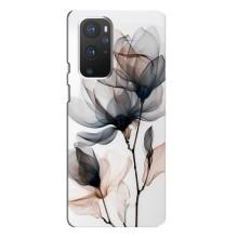 Чехол с цветочным принтом на ВанПлас 9 Про – Цветы на белом