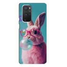Чехол с принтом стильные животные для ВанПлас 9 Про (Кролик в очках)