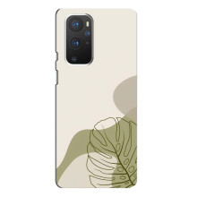 Силконовий чохол з принтом в квітах на OnePlus 9 Pro – Монстера зелена