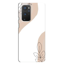 Силконовий чохол з принтом в квітах на OnePlus 9 Pro – Нюдовий дизайн