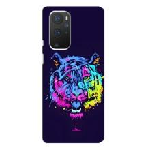Силиконовый бампер с картинкой животных для OnePlus 9 Pro (Тигр-Арт)