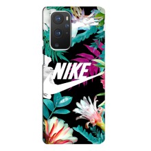 Силиконовый Чехол на OnePlus 9 Pro с картинкой Nike (Цветочный Nike)