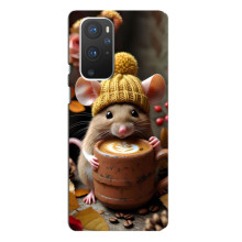 Печатный чехол «Зверята с кофе» для OnePlus 9 Pro – Медведь с кофе