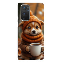 Печатный чехол «Зверята с кофе» для OnePlus 9 Pro – Песик с кофе