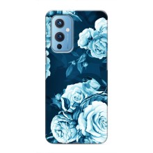 Чехлы (ART) Цветы на OnePlus 9 (VPrint) (Голубые Бутоны)