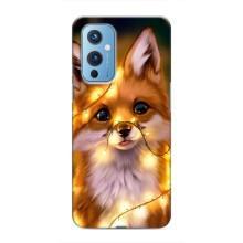 Чехлы с картинкой Лисички для OnePlus 9 (VPrint) (Лисичка в гирляндах)