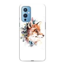 Чехлы с картинкой Лисички для OnePlus 9 (VPrint) (Лисичка в цветочках)