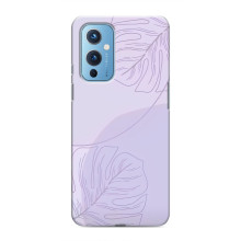 Чохол квітковий дизайн для OnePlus 9 – Монстера фіолетова