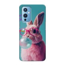 Чехол с принтом стильные животные для ВанПлас 9 – Кролик в очках