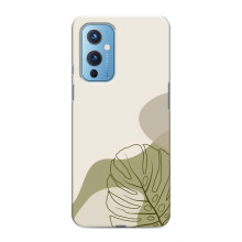 Силконовий чохол з принтом в квітах на OnePlus 9 – Монстера зелена